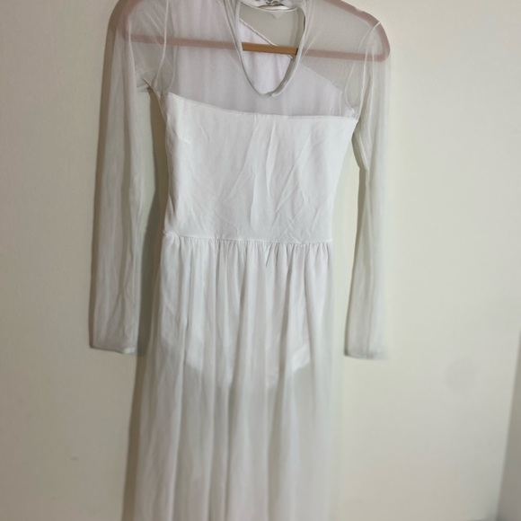 Weissman Asymmetrical Mock Neck Dress Dance Costume Bruises 12994 White Size M - Picture 6 of 11